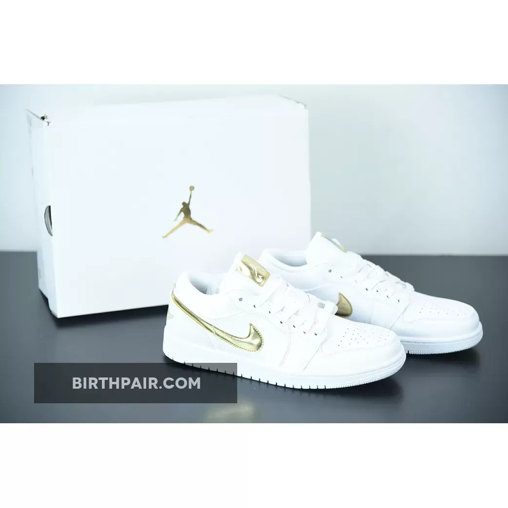 Air Jordan 1 Low "White/Metallic Gold" CZ4776-100