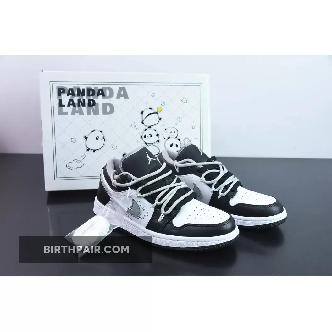 Custom Air Jordan 1 Low 'Panda' White Black Restock