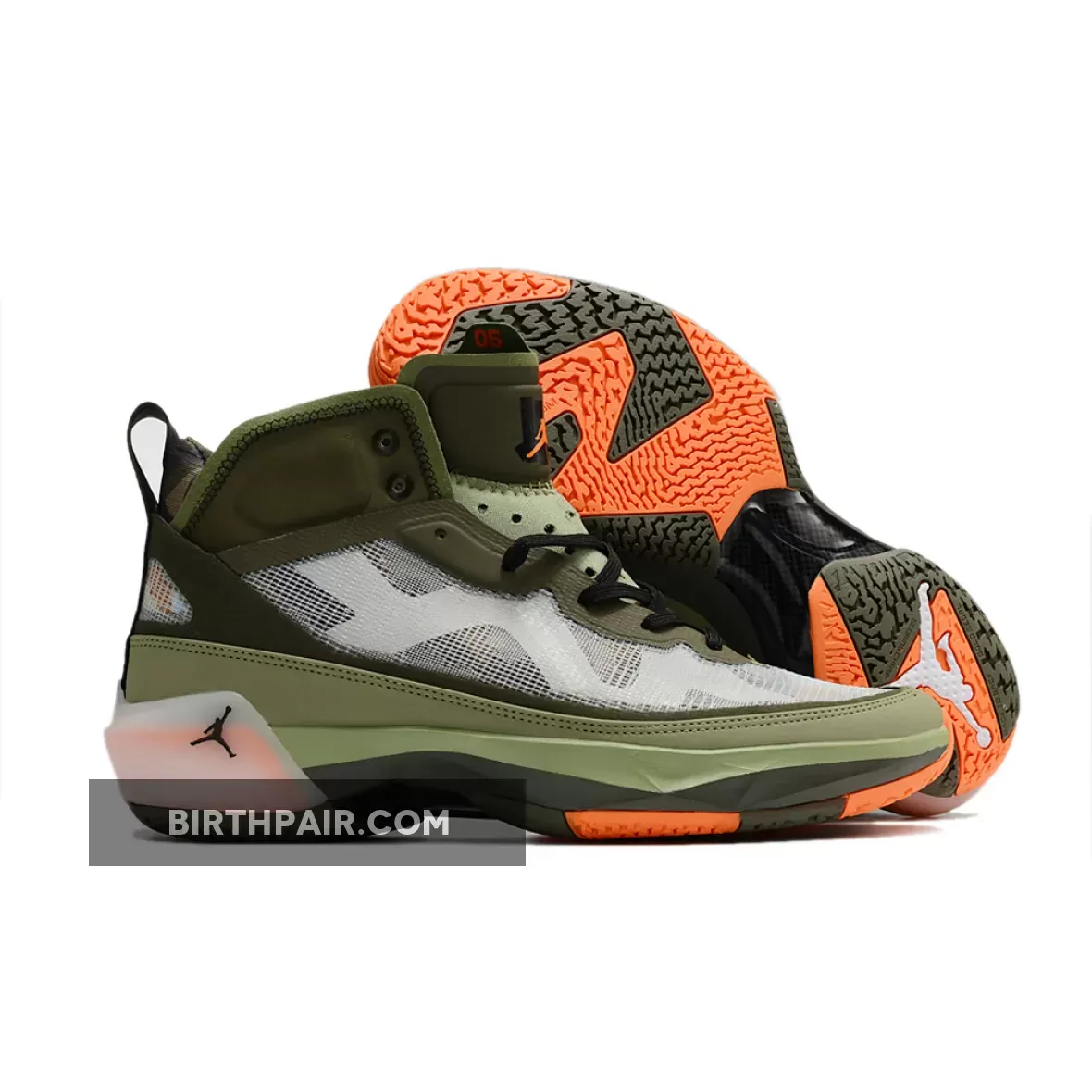 UNDFTD x Air Jordan 37 Oil Green/Black-Orange Horizon-Twilight Marsh DV6255-300 #jordan 37 undefeated