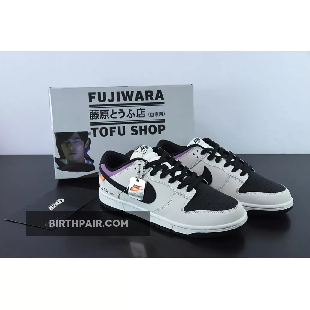 no-brainer* x Nike Dunk Low 'AE86' Grey Black Purple DD1391-107 - fujiwara dunks