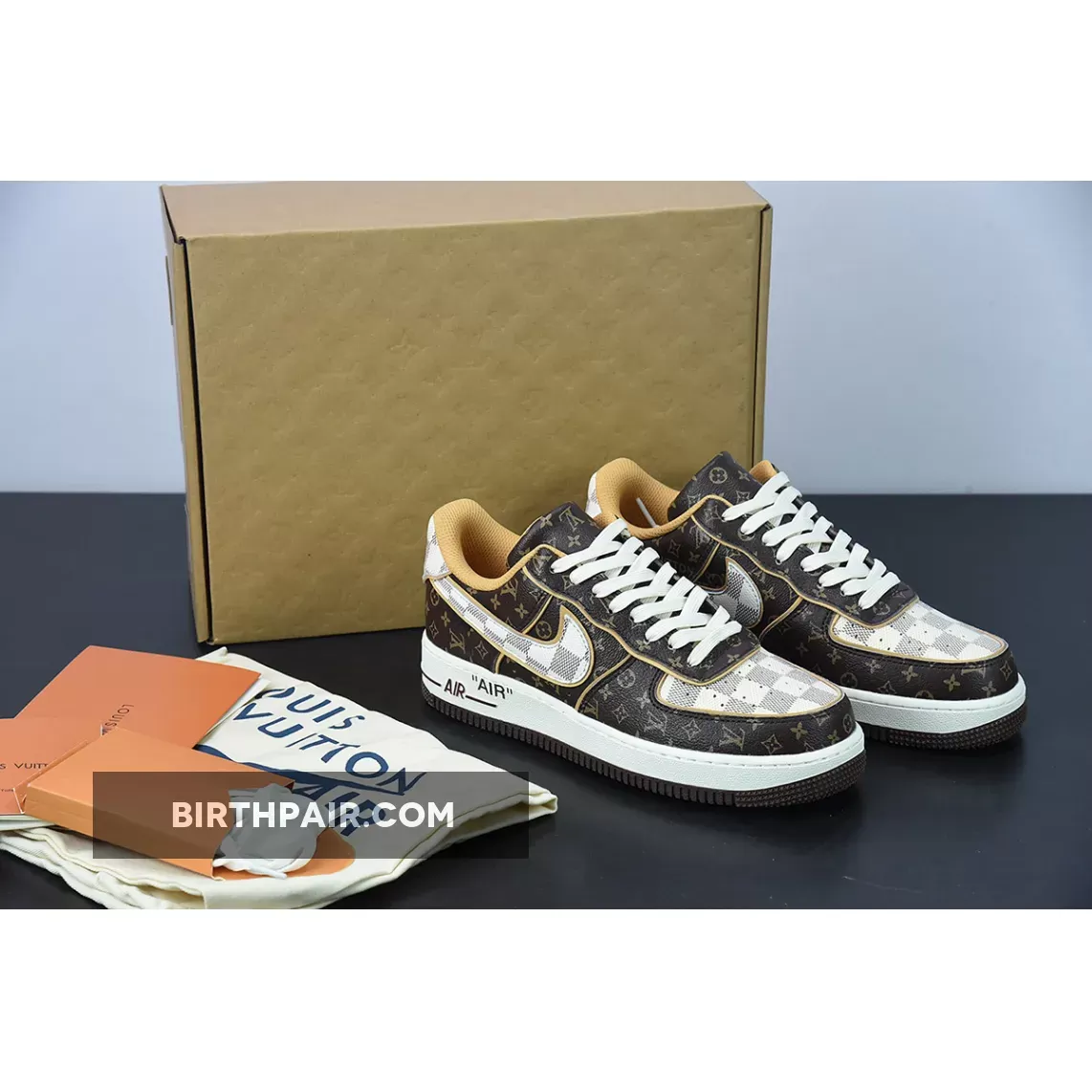 Nike Air Force 1 Brown White #nike air force brown and white