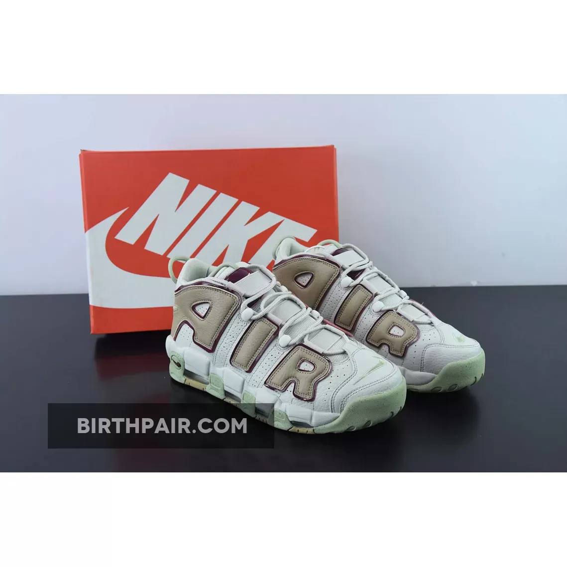 Nike Air More Uptempo Tan Mint Green #alligator nikes