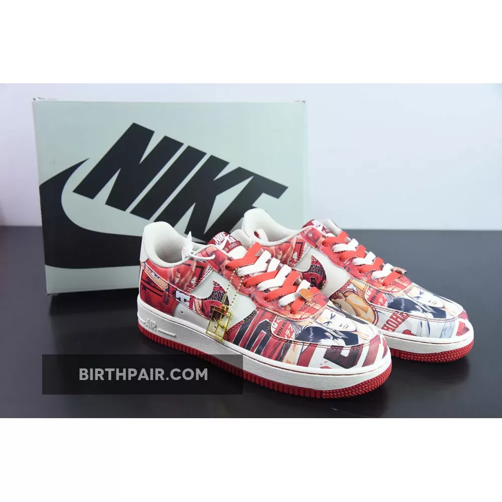 Custom Nike Air Force 1 Slum Dunk White Red Restock