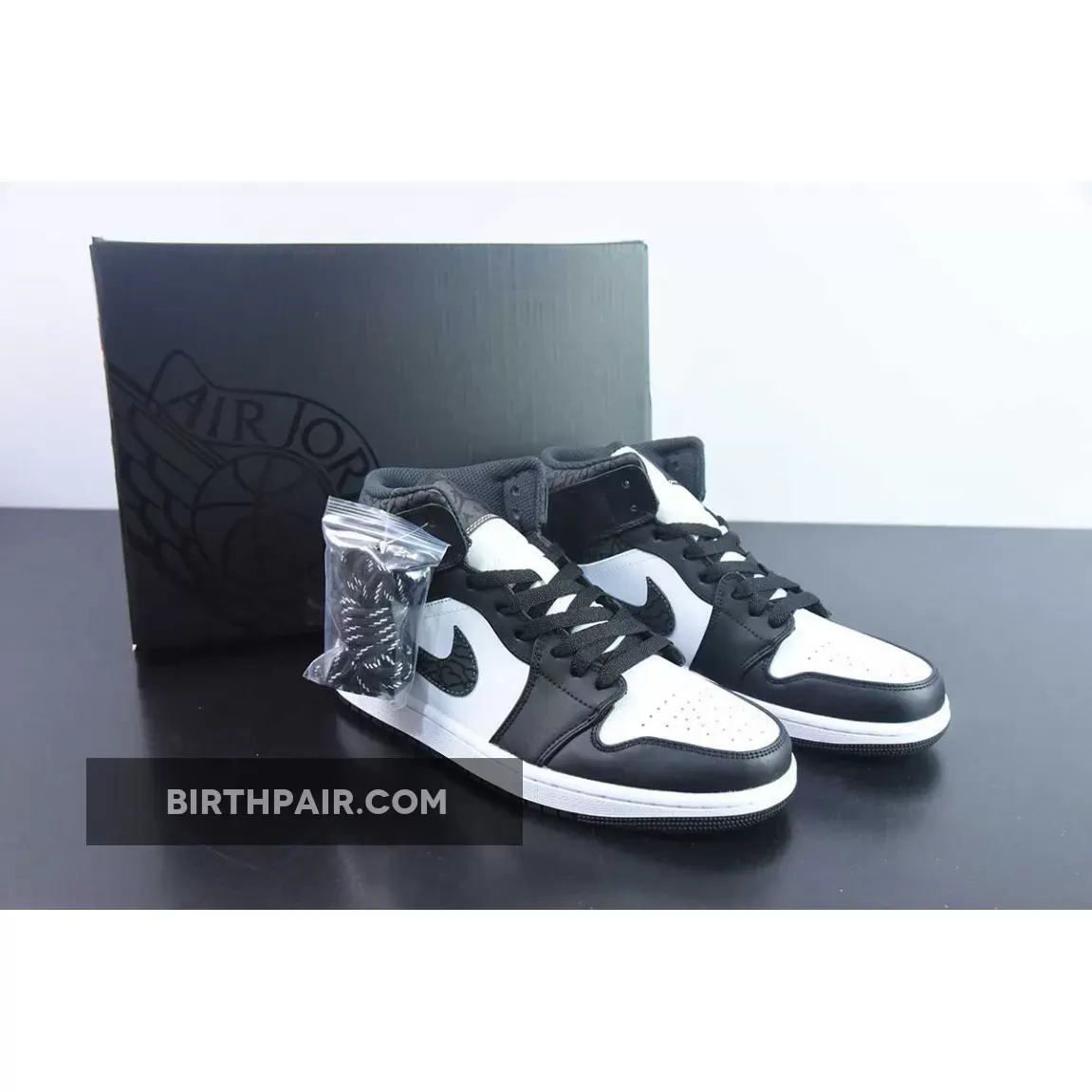 Air Jordan 1 Mid SE 'Panda Elephant' Black White | peter b moore jordan