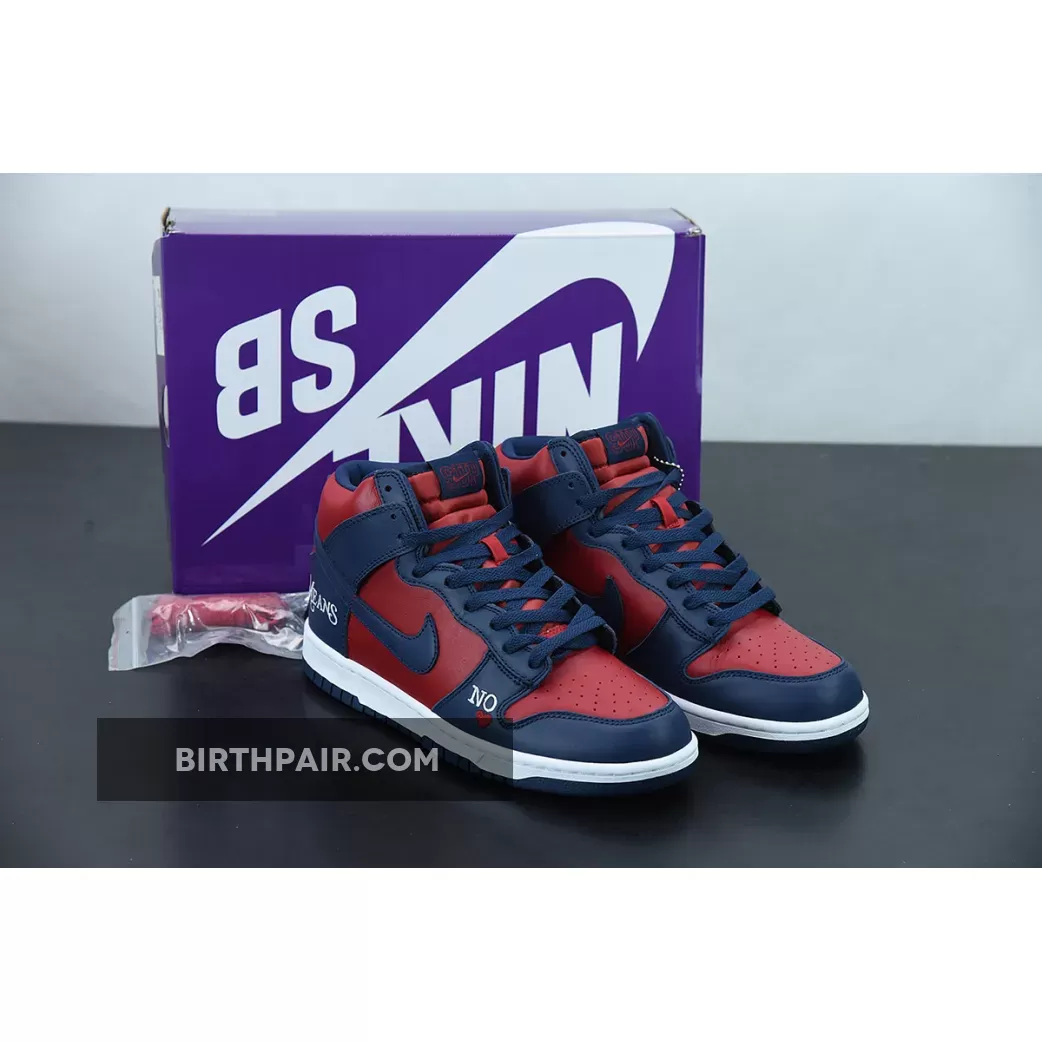 Supreme x Nike SB Dunk High 'By Any Means' Navy/Red-White DN3741-600 / Dunk Supreme