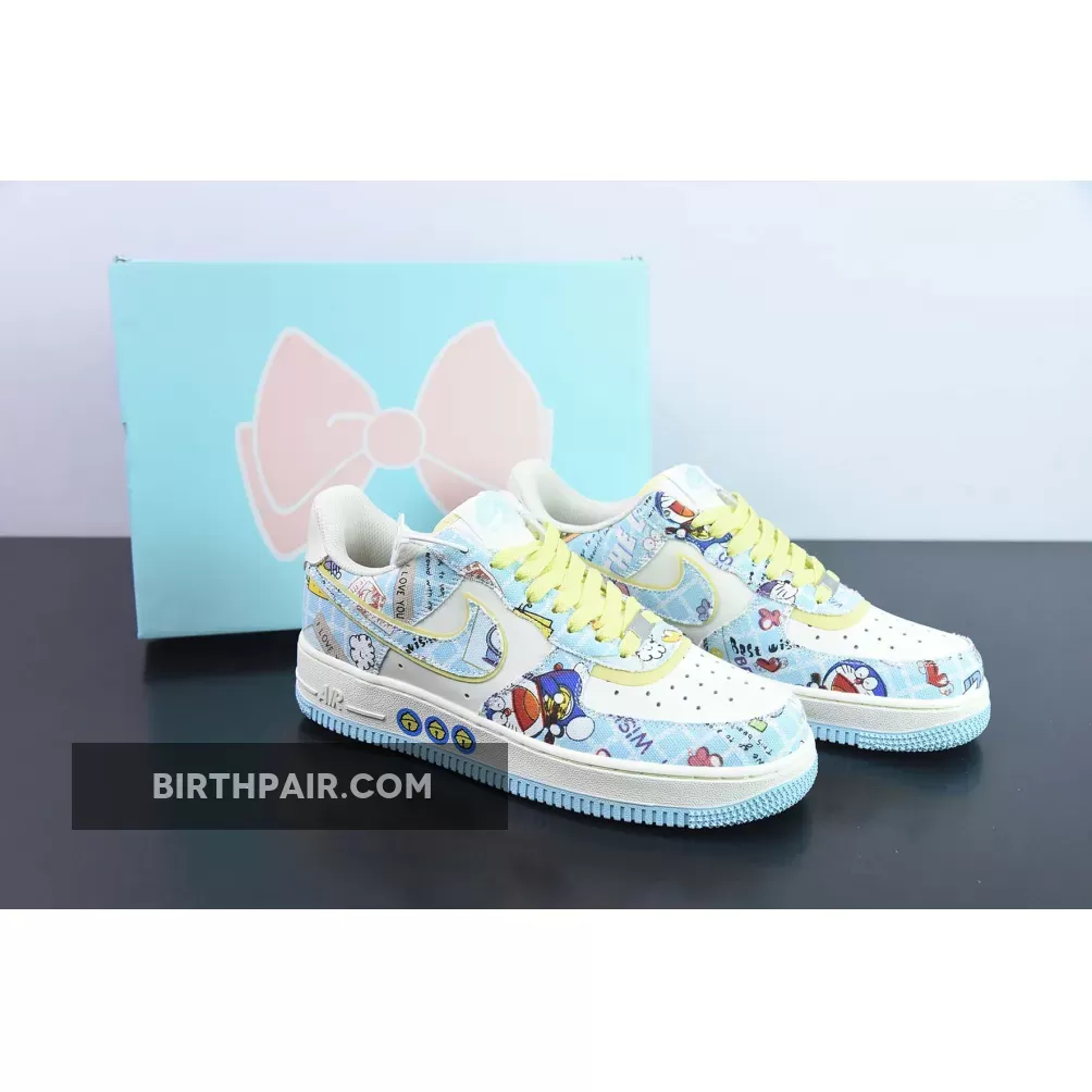 Doraemon x Nike Air Force 1 Low Custom White Blue Yellow