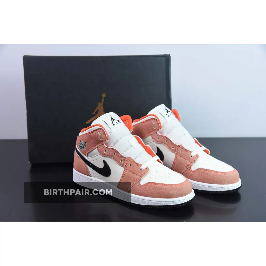 Air Jordan 1 Mid 'Orange Suede' Team Orange/Black-White-Iron Grey DV1336-800 #orange suede boots