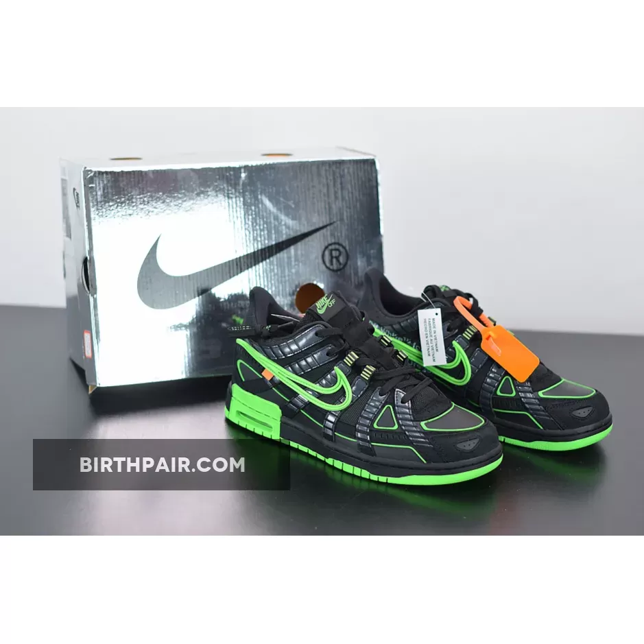 Off-White x Nike Rubber Dunk Green Strike Black air rubber dunk off-white green strike