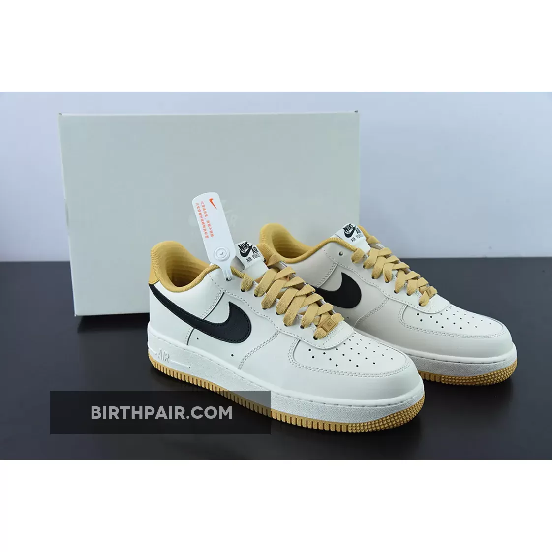 Nike Air Force 1 Low Sail Tan Black FD9063-101 Black And Tan Air Force 1