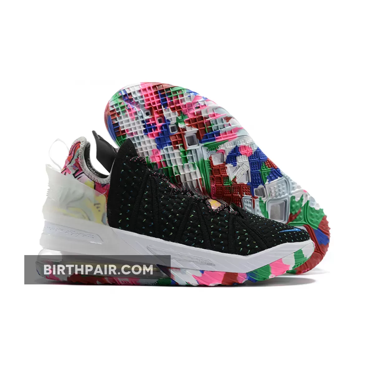 Nike LeBron 18 'James Gang' Black/Pink Blast-Multi-Color CQ9283-002 - Gang Colors White