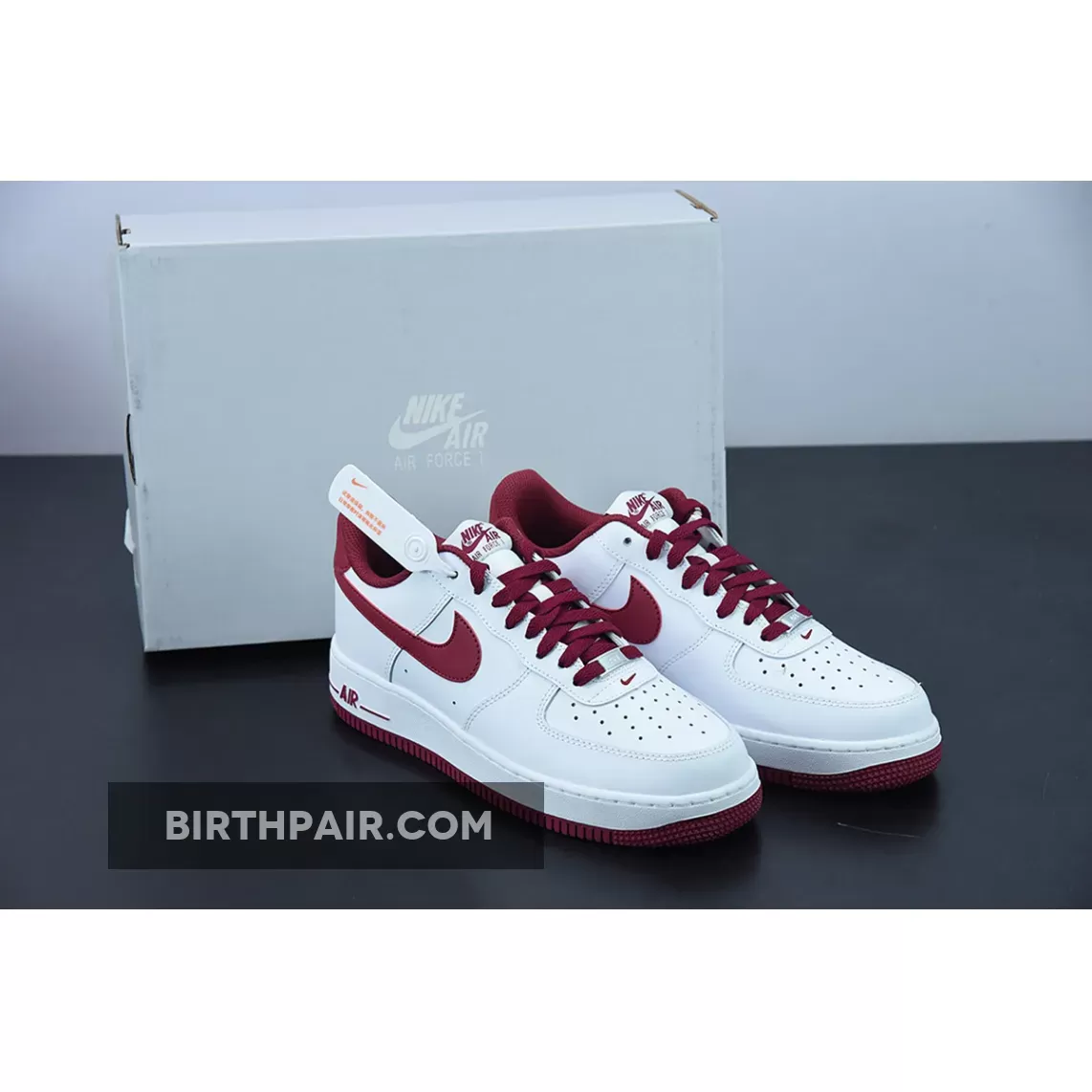 Nike Air Force 1 Low Light Bordeaux WMNS DH7561-101 / Jordan 1 Low White Light Bordeaux