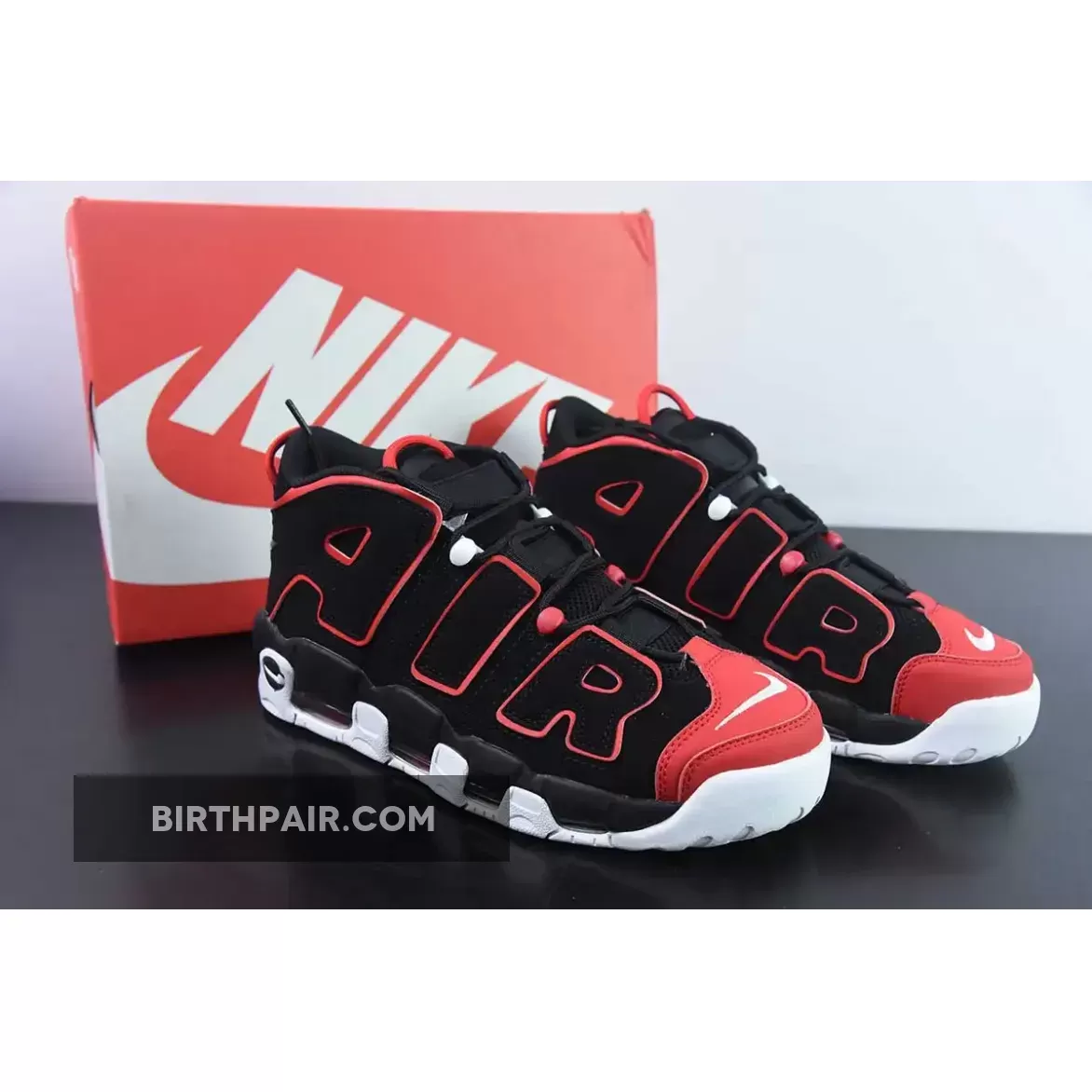 How To Buy Nike Air More Uptempo Red Toe Black University Red-white And