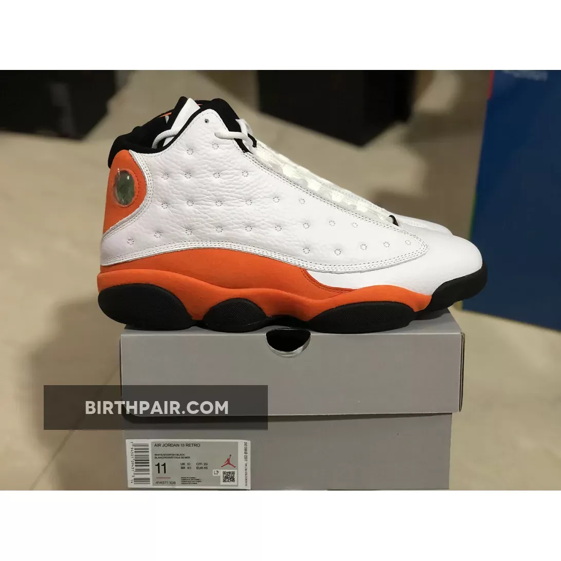 Air Jordan 13 Retro Black 'Starfish' #orange and black jordan 13