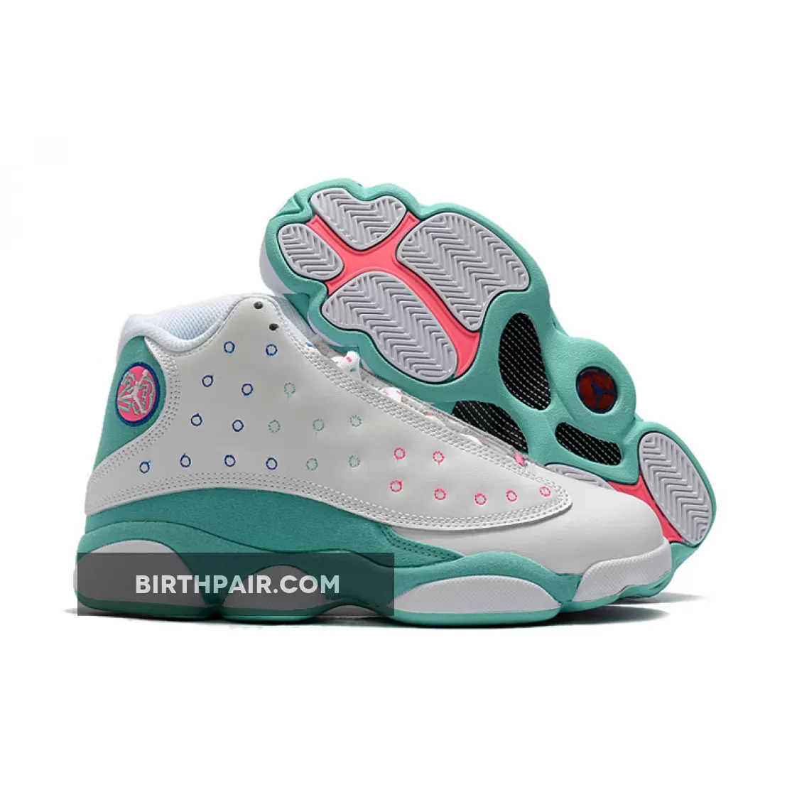 Air Jordan 13 GS White/Soar-Aurora Green-Digital Pink 439358-100 air jordan 13 gs aurora green