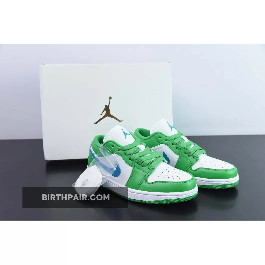 Air Jordan 1 Low Lucky Green/Aquatone-White