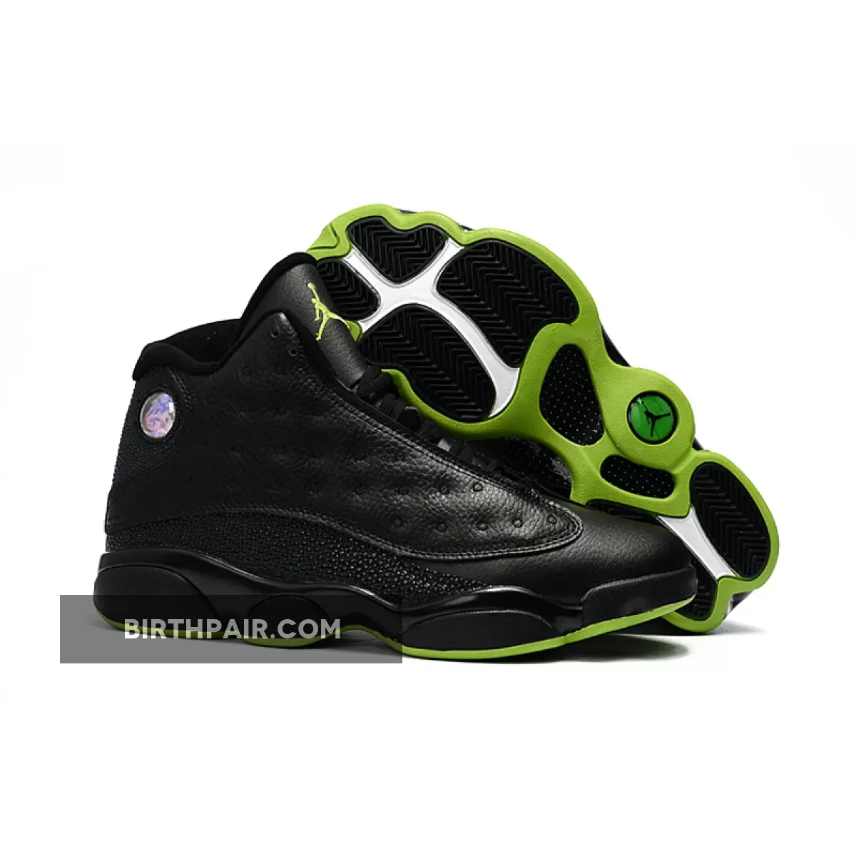 Air Jordan 13 Retro Black/Altitude Green 414571-042 #air jordan 13 green