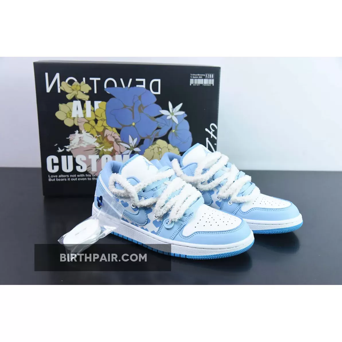 Custom Air Jordan 1 Low 'White/Ice Blue 1683355010 New Releases