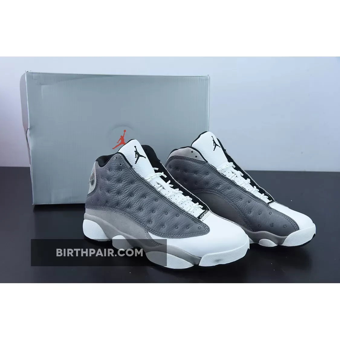 Air Jordan 13 Atmosphere Grey/White-University Red-Black 414571-016 jordan 13 black and grey