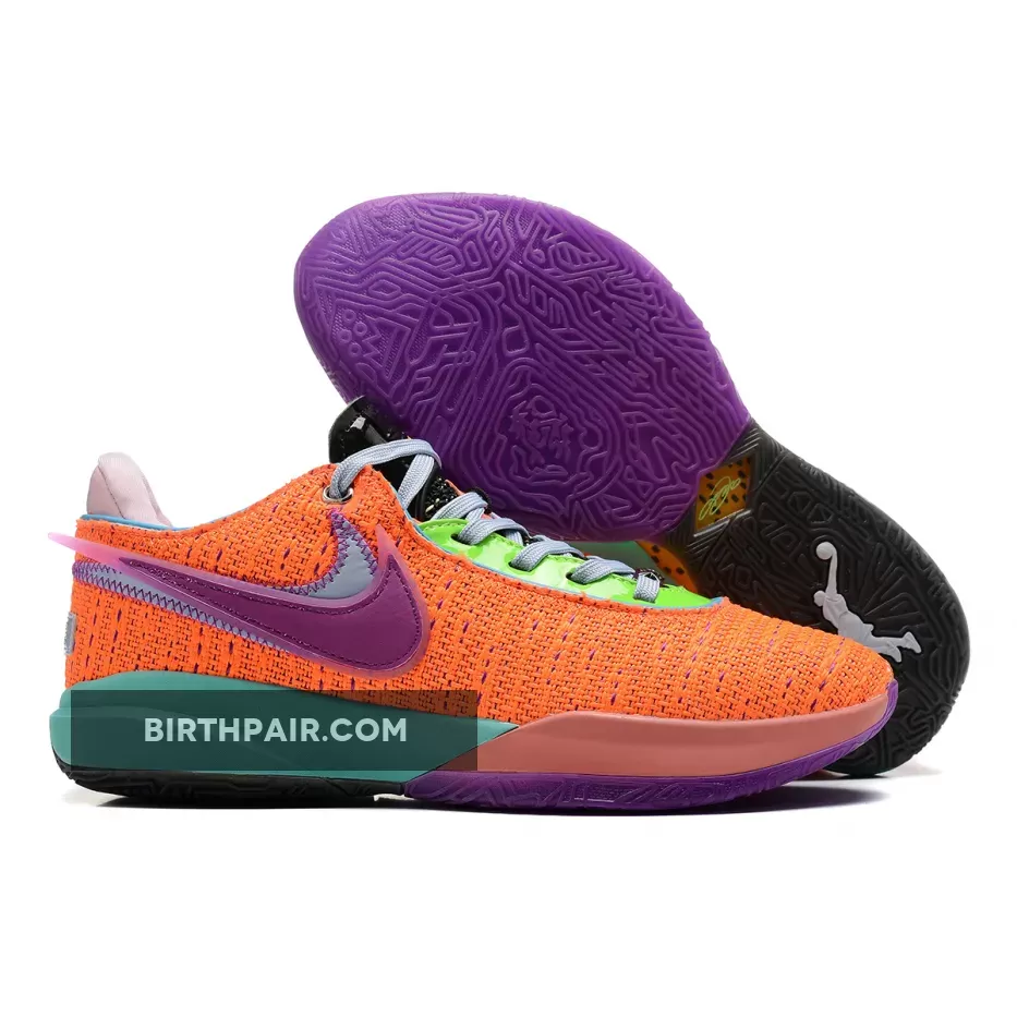 Nike LeBron 20 'Chosen 1' Total Orange-Vivid Purple-Green / Lebron Chosen 1 Shoes