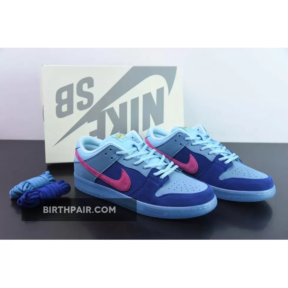 Run The Jewels x Nike SB Dunk Low Deep Royal Blue/Pink-Blue Chill - run the jewels dunk