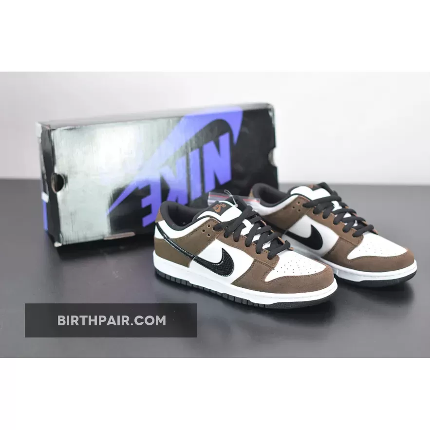 Nike SB Dunk Low Pro White/Black/Trail End Brown #dunks nike brown