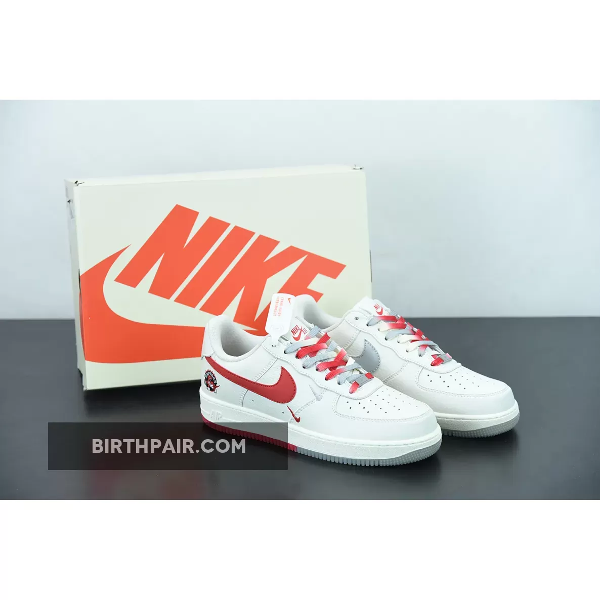 Nike Air Force 1 'Raptors' White Red Custom 1675866275 - Custom Air Force 1 Red