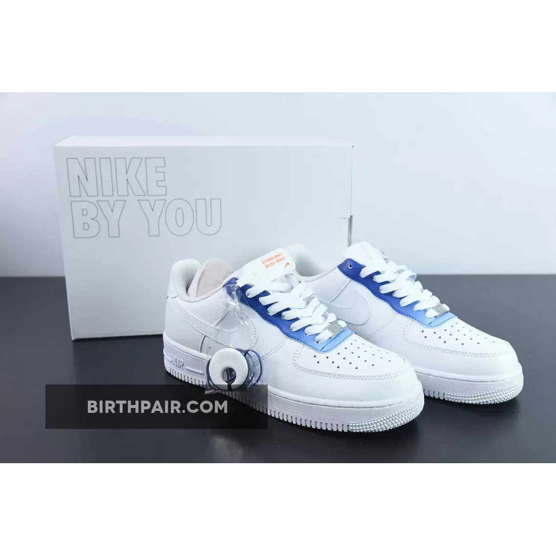 Custom BY You Nike Air Force 1 White Blue Brand New