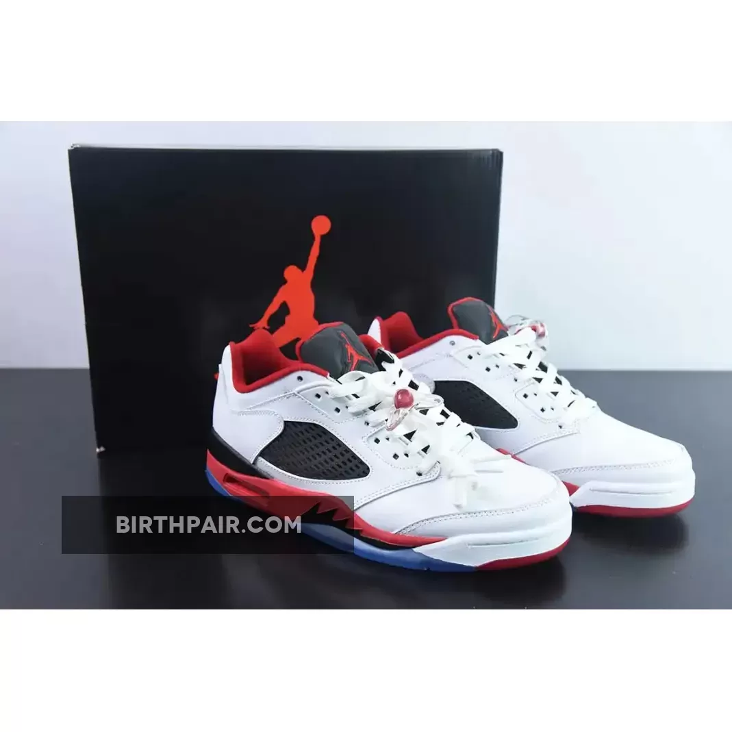 Air Jordan 5 Low White/Fire Red-Black / Fire Red 5s Low