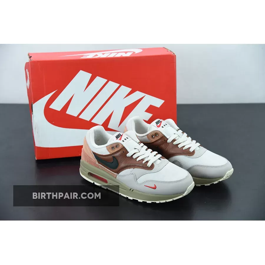 Nike Air Max 1 City Pack 'Amsterdam' Red Bark/Khaki-Terra Blush-Dusty Peach CV1638-200 / Air Max Amsterdam