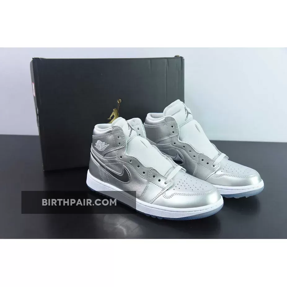 Air Jordan 1 High Golf "Gift Giving" Metallic Silver White