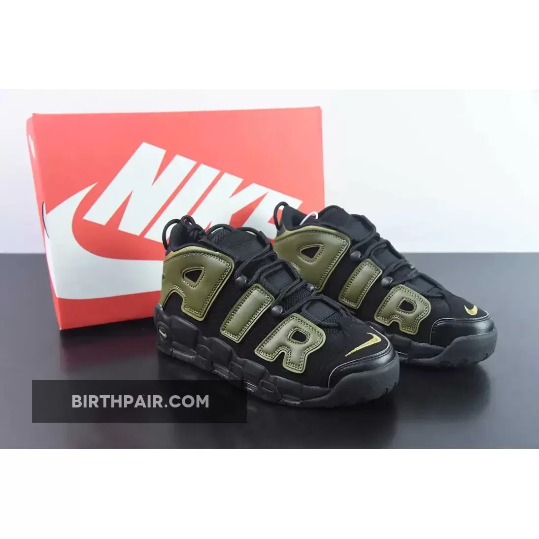 Nike Air More Uptempo Black/Rough Green-Pilgrim-Black